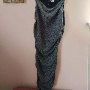 Divided H&M brand shimmery ruched dress size Large NWOT